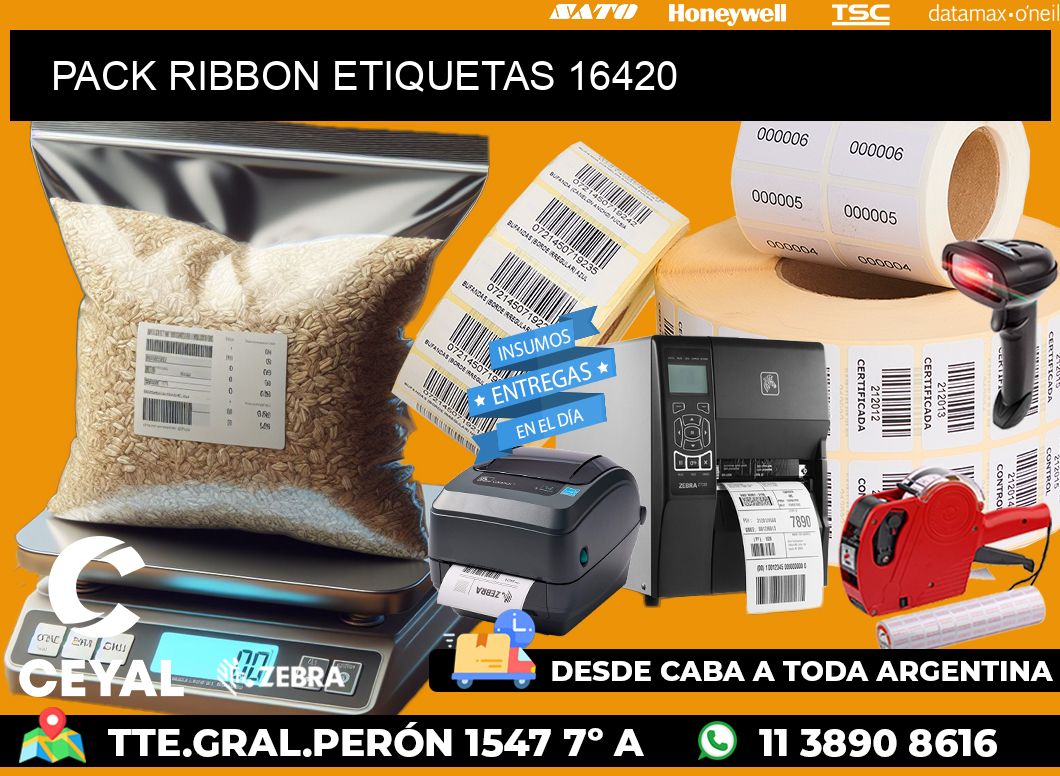 PACK RIBBON ETIQUETAS 16420