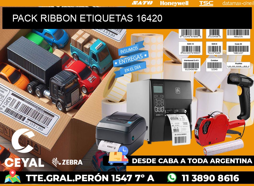 PACK RIBBON ETIQUETAS 16420