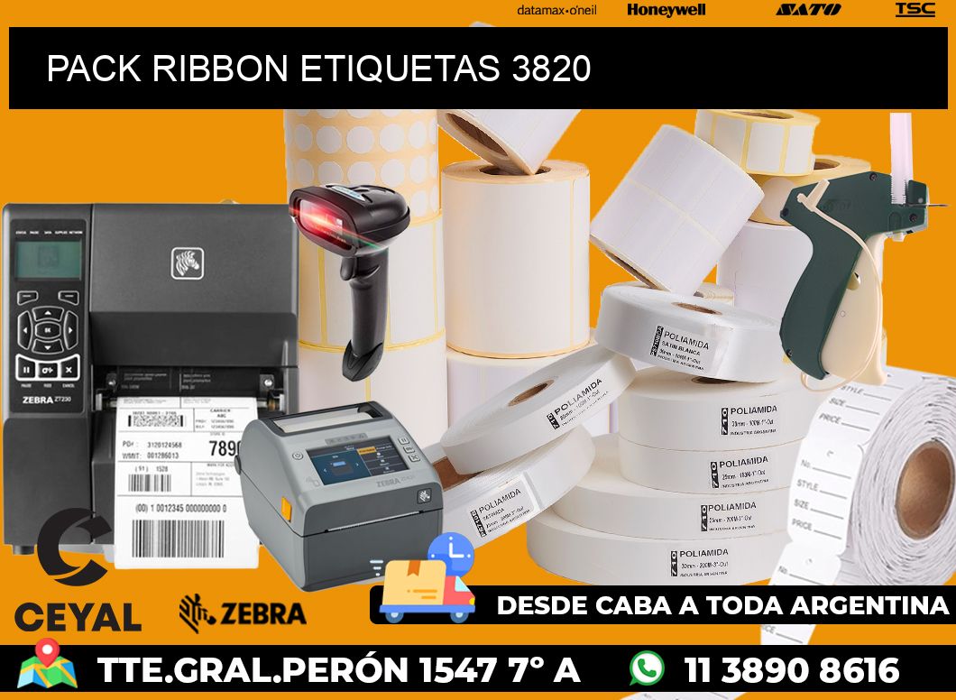 PACK RIBBON ETIQUETAS 3820