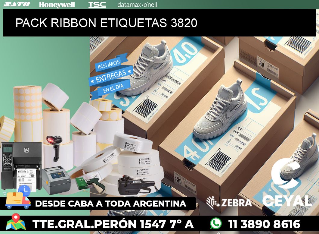 PACK RIBBON ETIQUETAS 3820