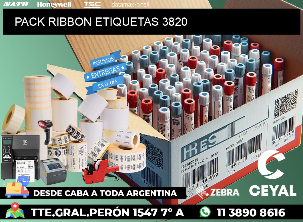 PACK RIBBON ETIQUETAS 3820