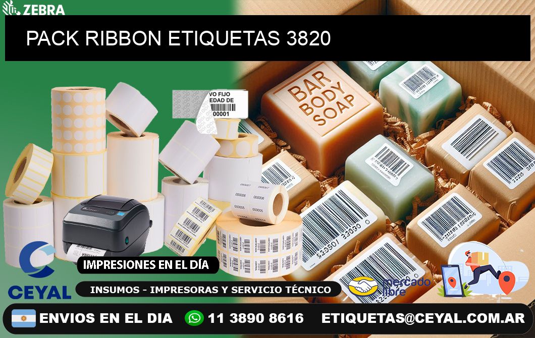 PACK RIBBON ETIQUETAS 3820