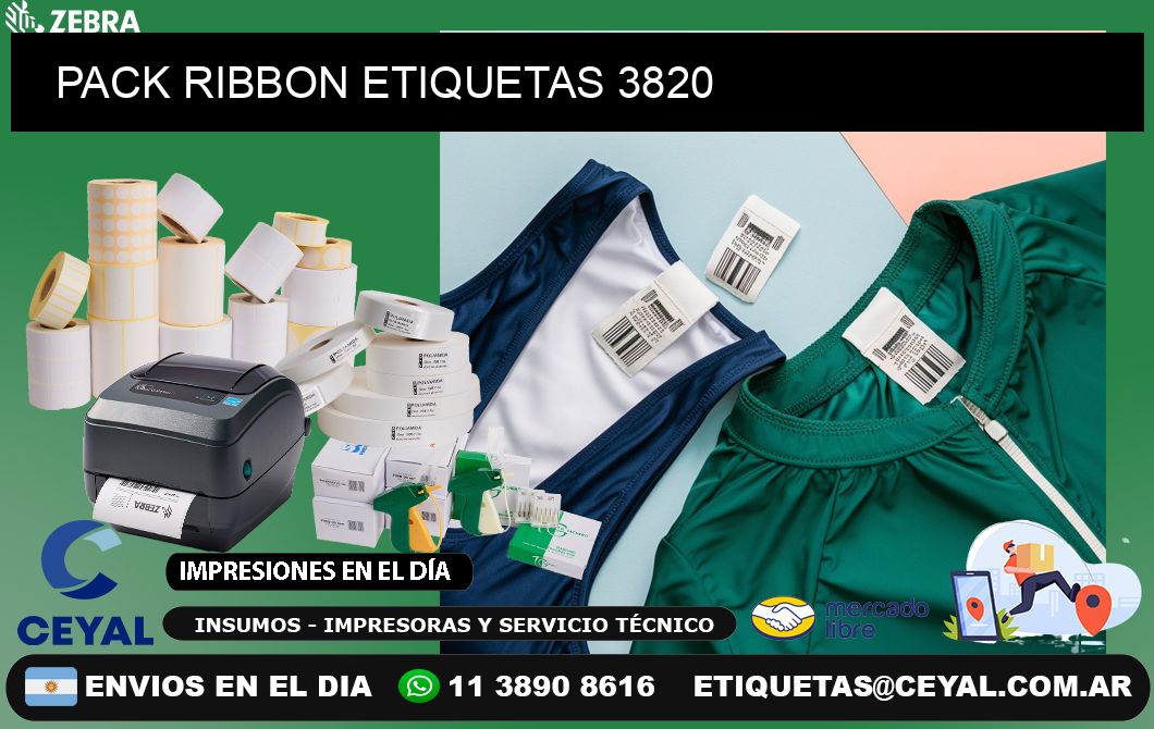 PACK RIBBON ETIQUETAS 3820