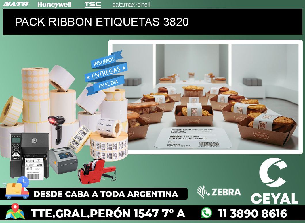 PACK RIBBON ETIQUETAS 3820