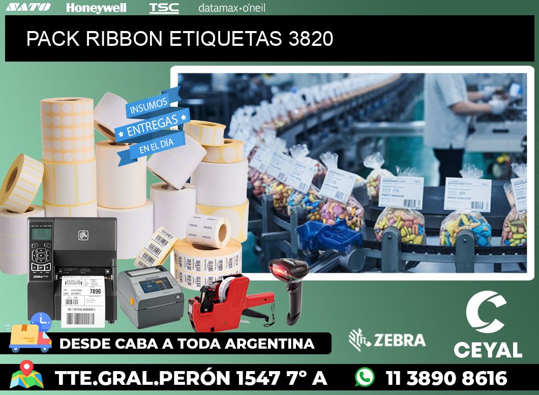 PACK RIBBON ETIQUETAS 3820