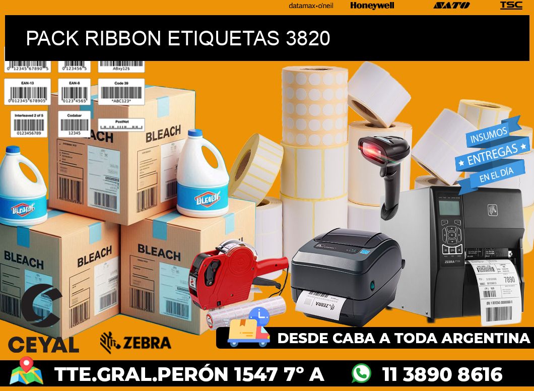 PACK RIBBON ETIQUETAS 3820