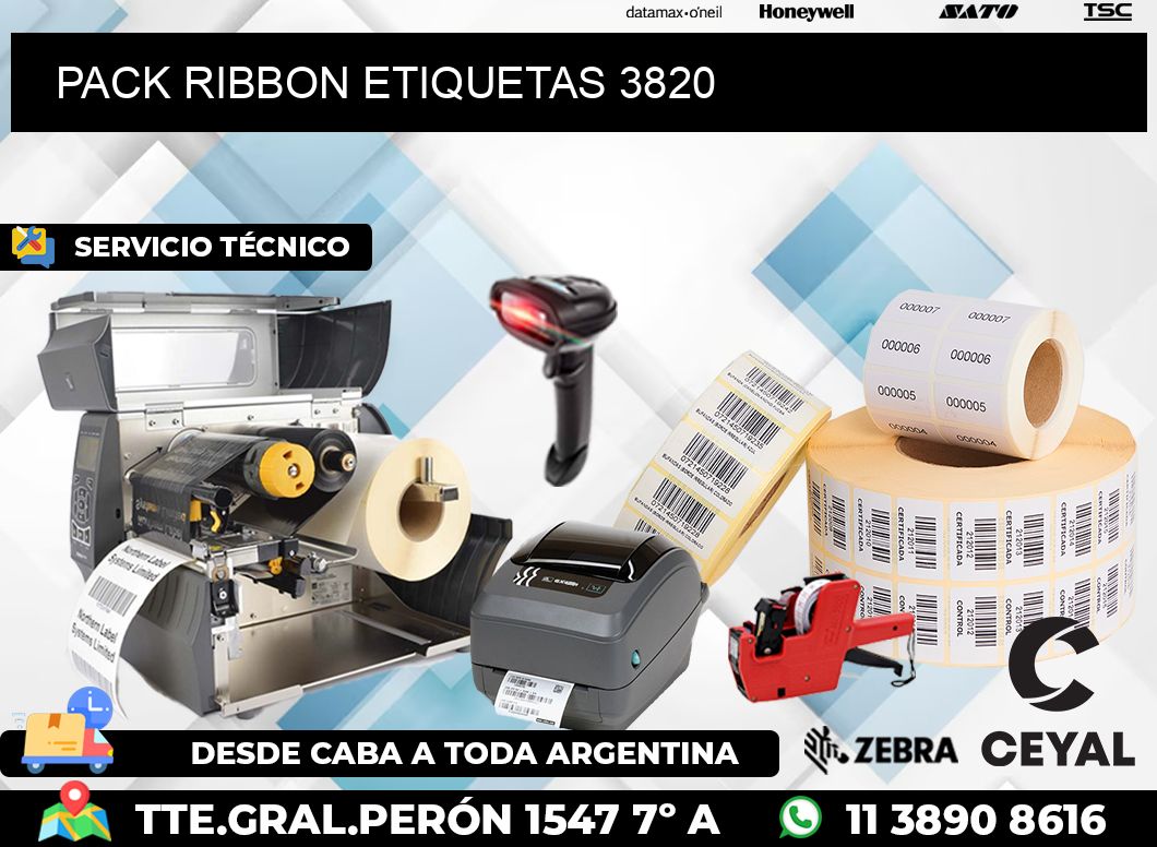 PACK RIBBON ETIQUETAS 3820