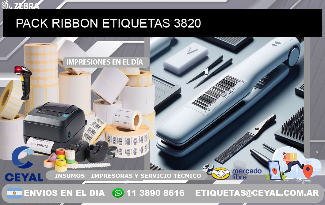 PACK RIBBON ETIQUETAS 3820