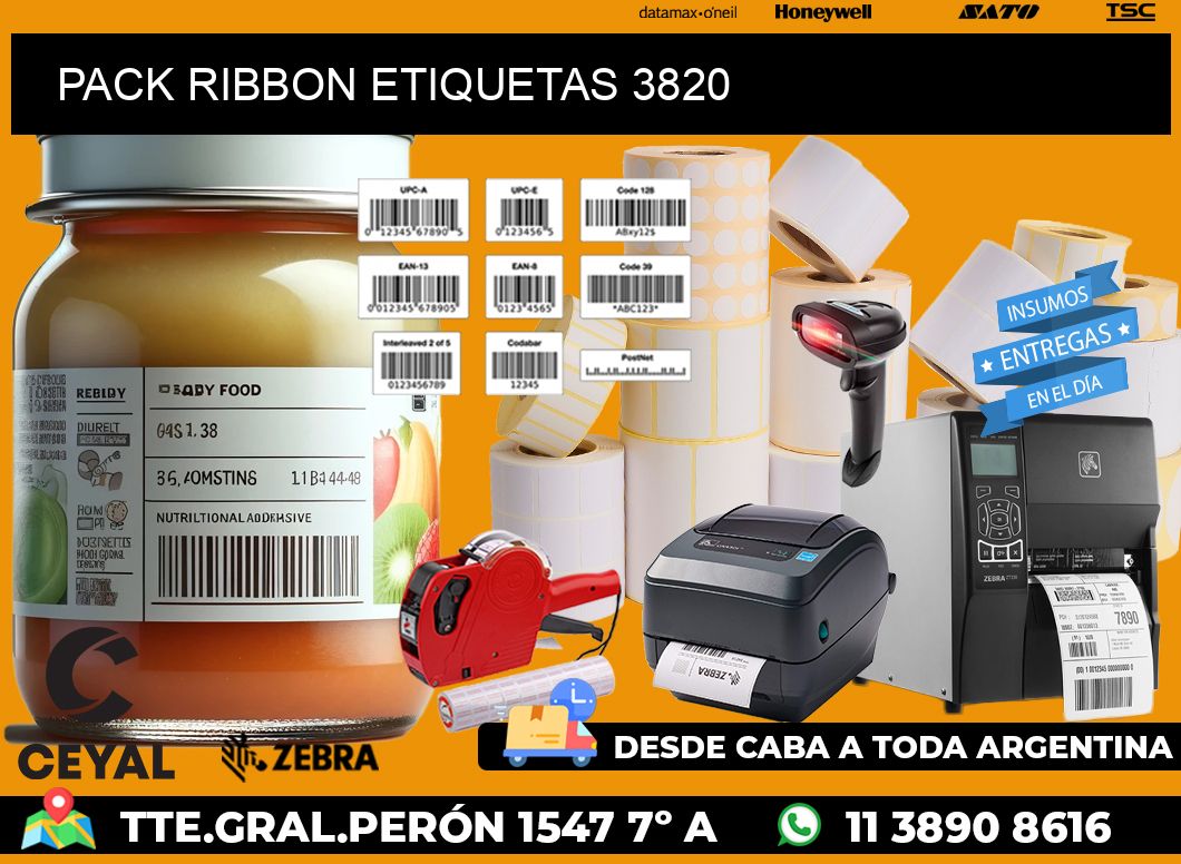 PACK RIBBON ETIQUETAS 3820