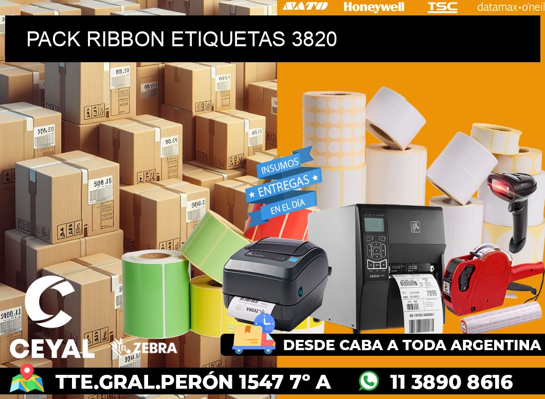 PACK RIBBON ETIQUETAS 3820