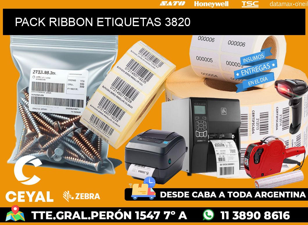 PACK RIBBON ETIQUETAS 3820