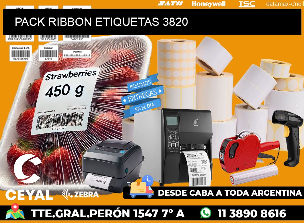 PACK RIBBON ETIQUETAS 3820