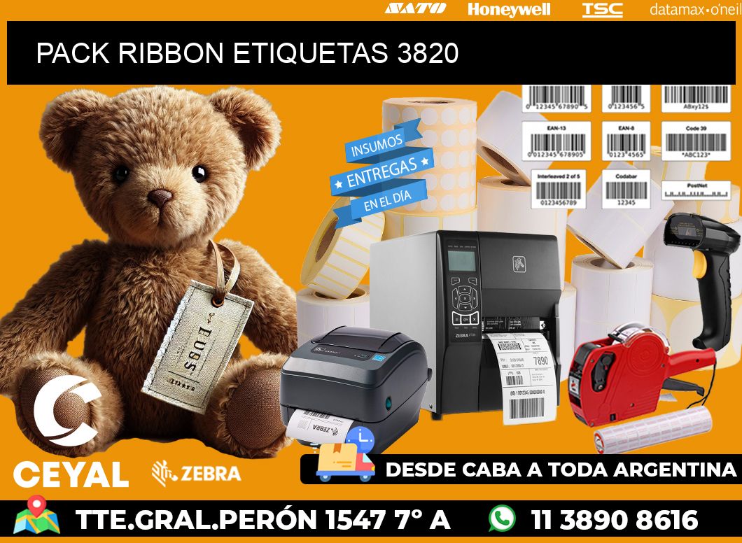 PACK RIBBON ETIQUETAS 3820