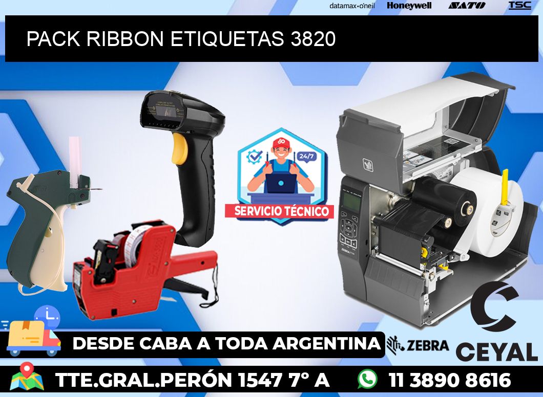 PACK RIBBON ETIQUETAS 3820