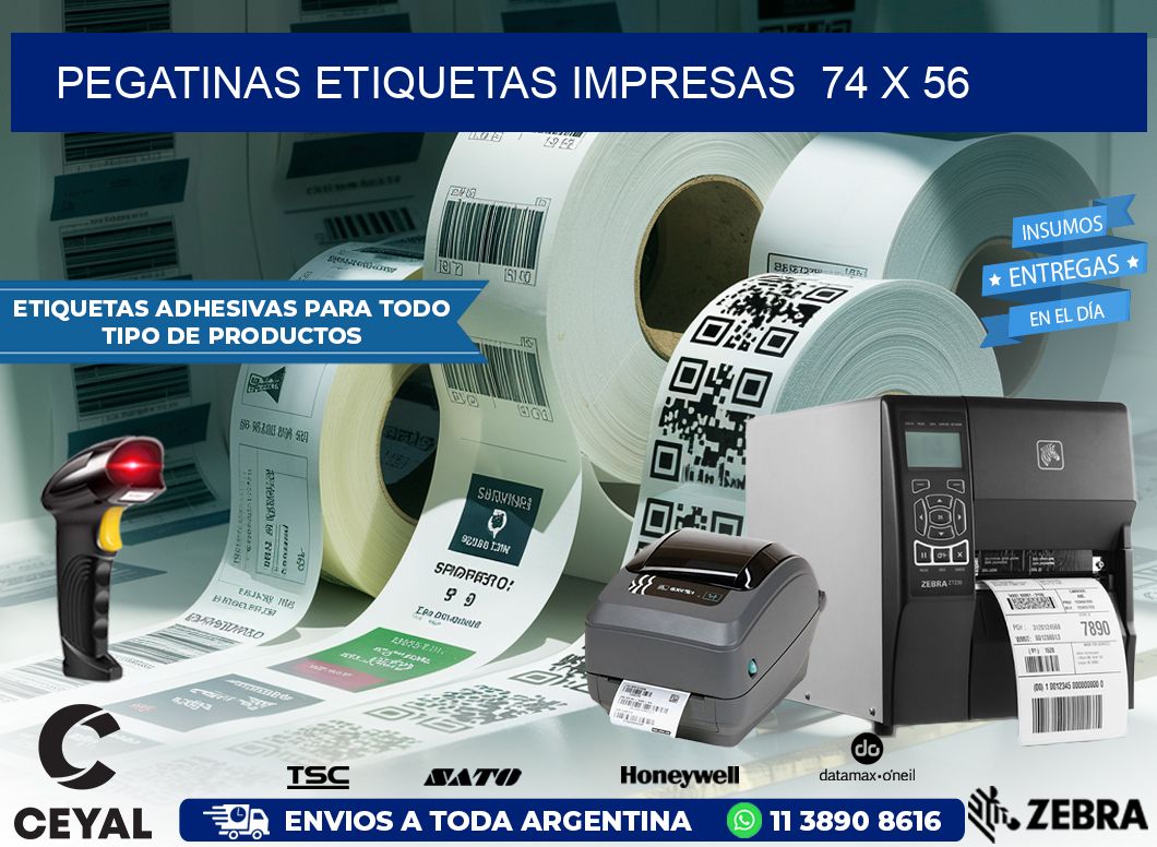 PEGATINAS ETIQUETAS IMPRESAS  74 x 56