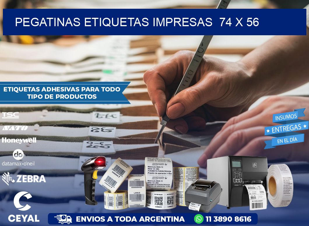 PEGATINAS ETIQUETAS IMPRESAS  74 x 56