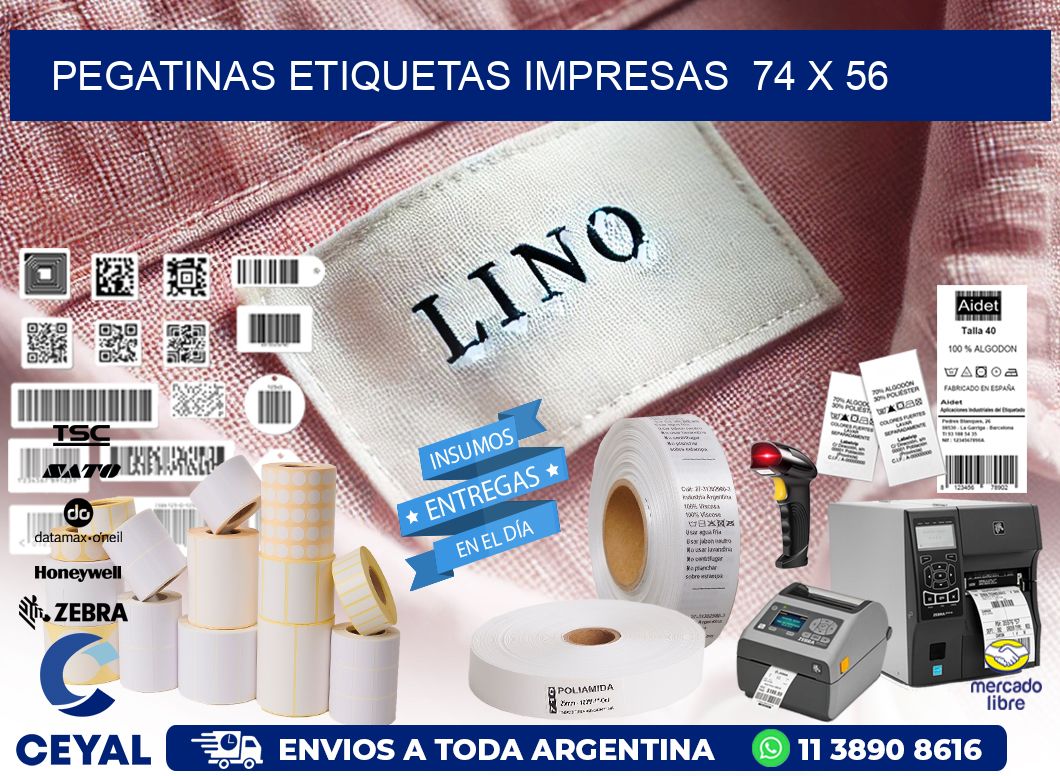 PEGATINAS ETIQUETAS IMPRESAS  74 x 56