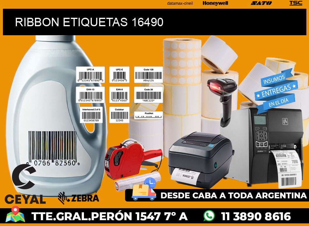 RIBBON ETIQUETAS 16490