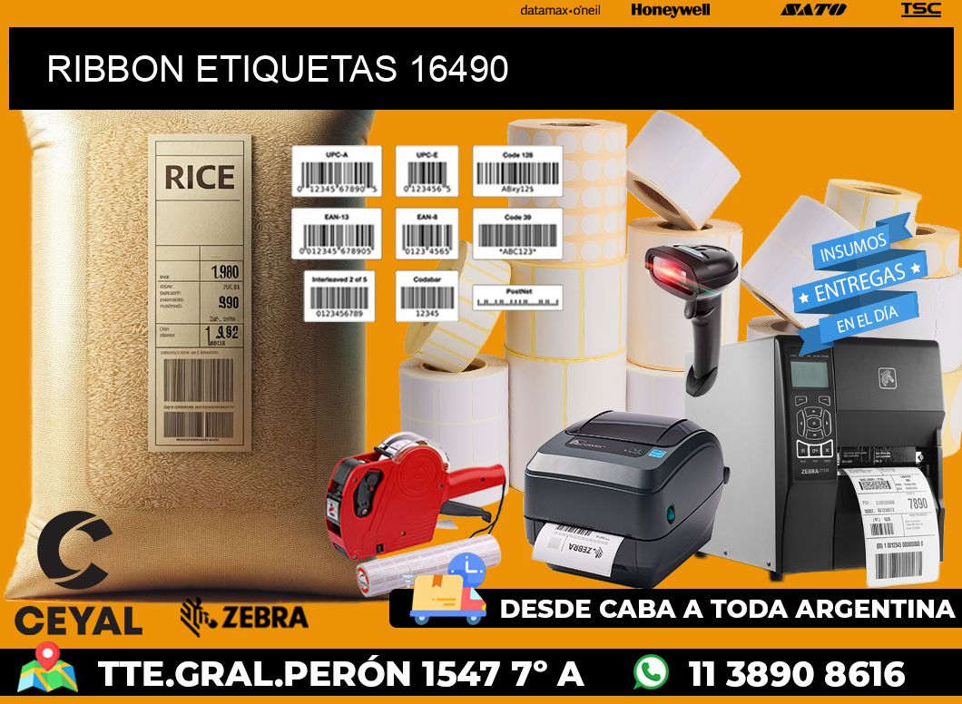 RIBBON ETIQUETAS 16490