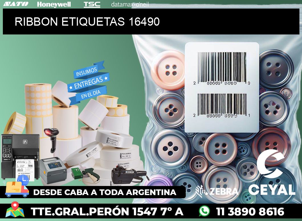 RIBBON ETIQUETAS 16490