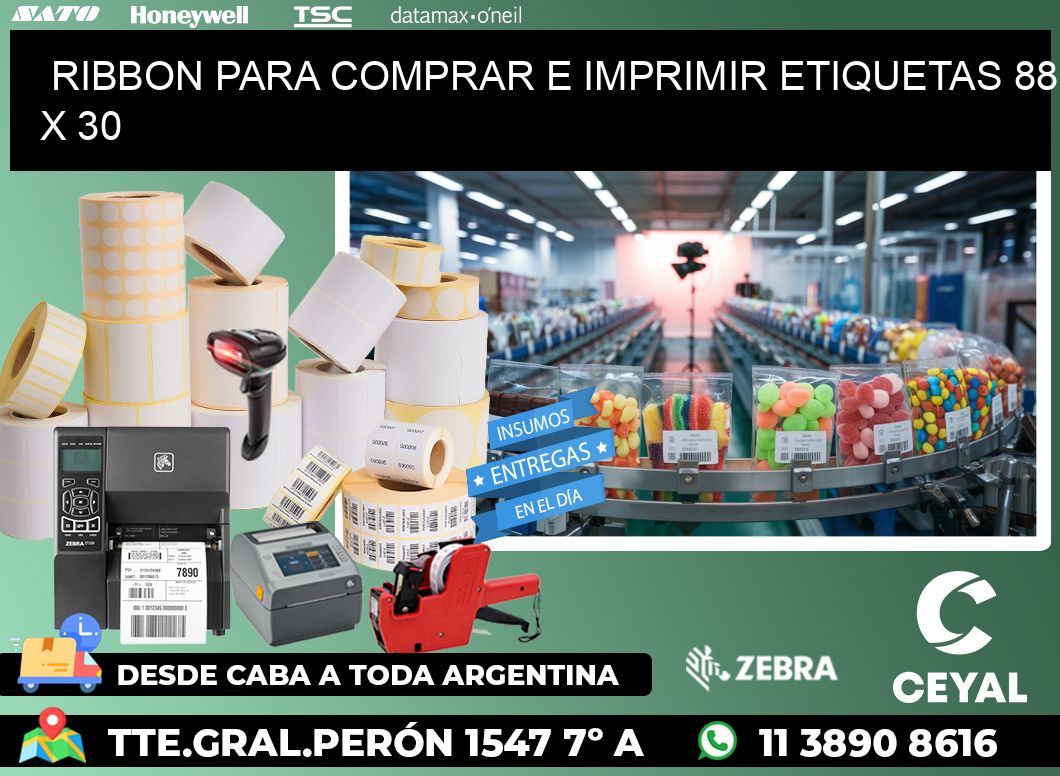 RIBBON PARA COMPRAR E IMPRIMIR ETIQUETAS 88 x 30
