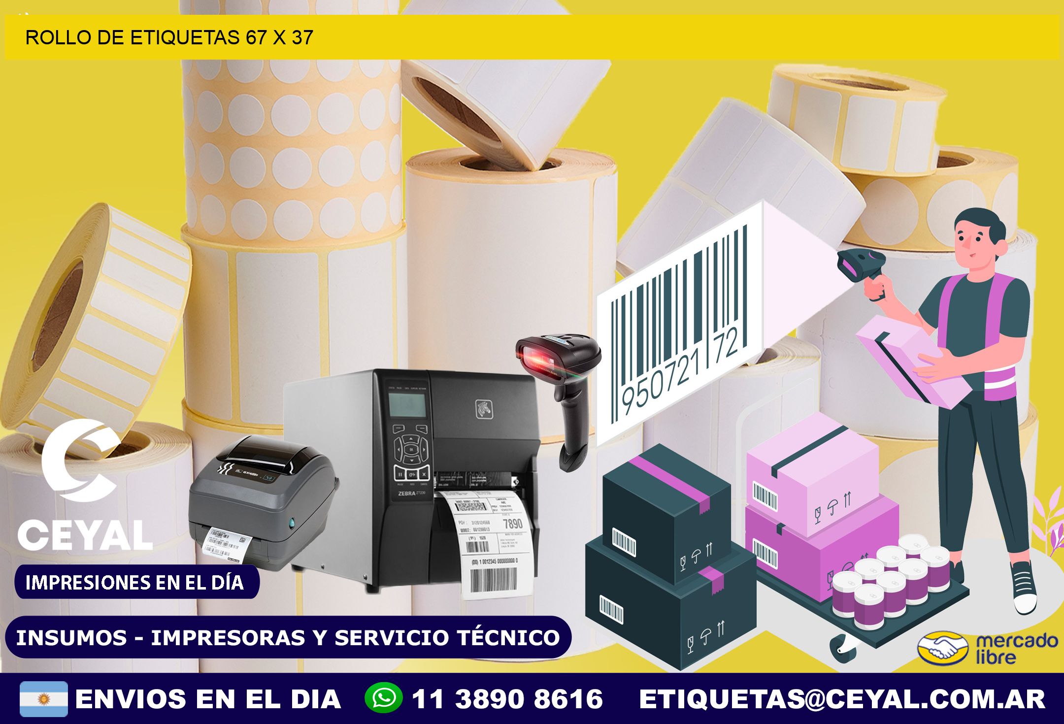 ROLLO DE ETIQUETAS 67 x 37
