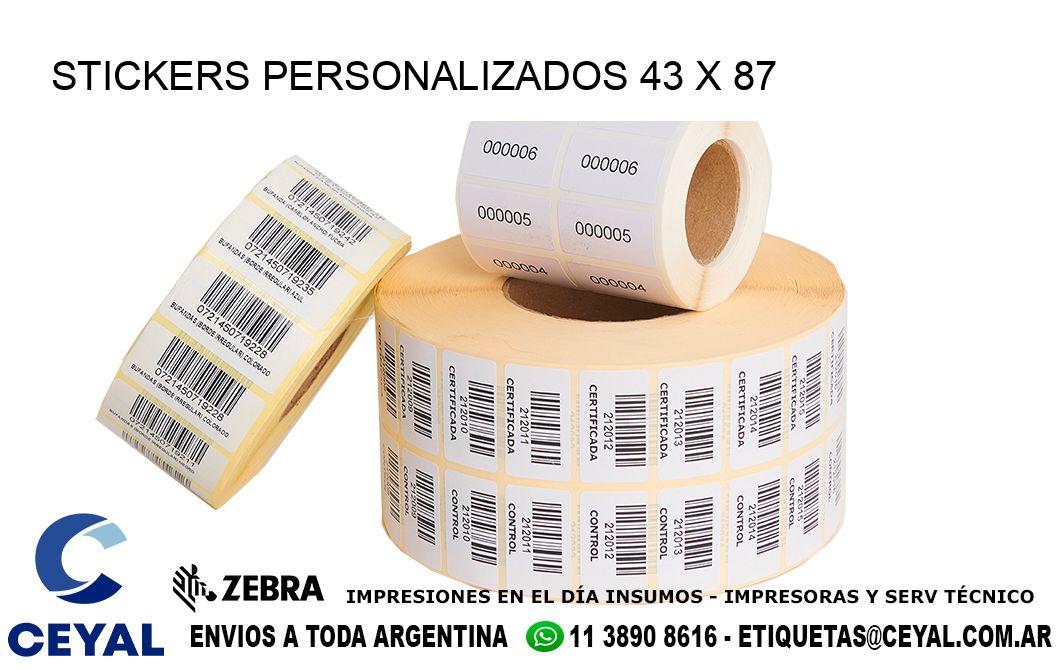 STICKERS PERSONALIZADOS 43 x 87