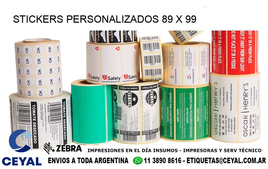 STICKERS PERSONALIZADOS 89 x 99