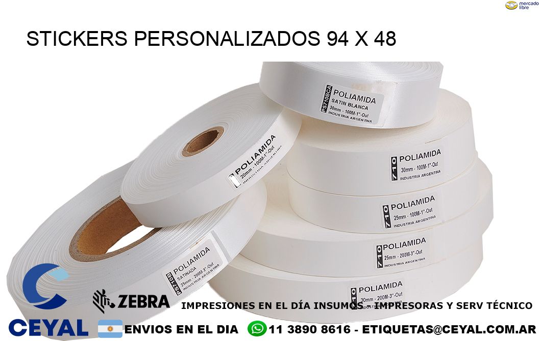 STICKERS PERSONALIZADOS 94 x 48