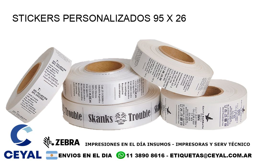 STICKERS PERSONALIZADOS 95 x 26