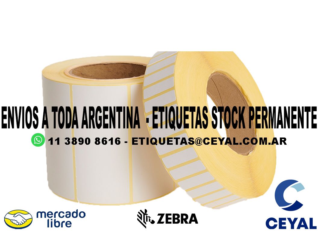 10 ROLLOS  ETIQUETAS DE PAPEL TERMICO 28 x 68 X 1300 UNIDADES