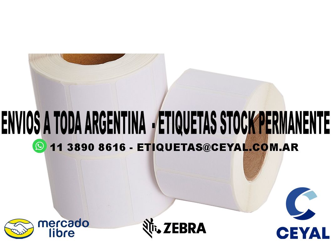 100 CAJAS DE ETIQUETAS OPP 37 x 79 X ILUSTRACION 1000 UNIDADES