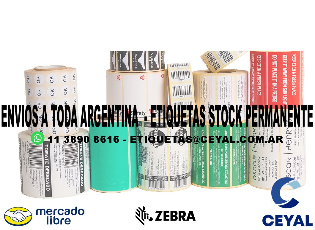 100 PACK DE ETIQUETAS TERMICAS  51 x 63 X 1000 UNIDADES