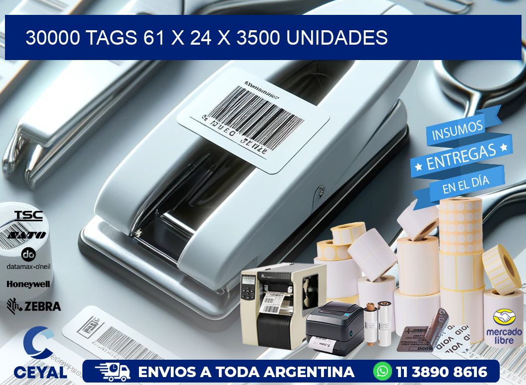 30000 TAGS 61 x 24 X 3500 UNIDADES