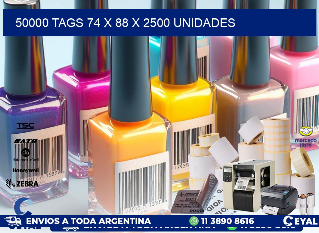 50000 TAGS 74 x 88 X 2500 UNIDADES