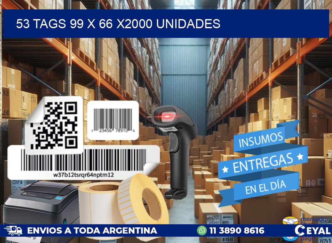 53 TAGS 99 x 66 X2000 UNIDADES