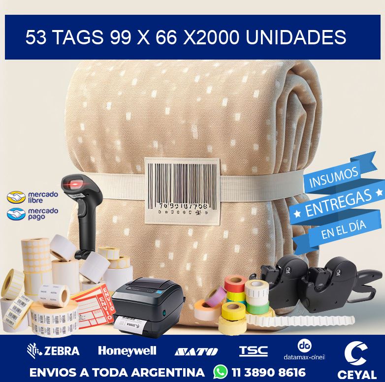 53 TAGS 99 x 66 X2000 UNIDADES