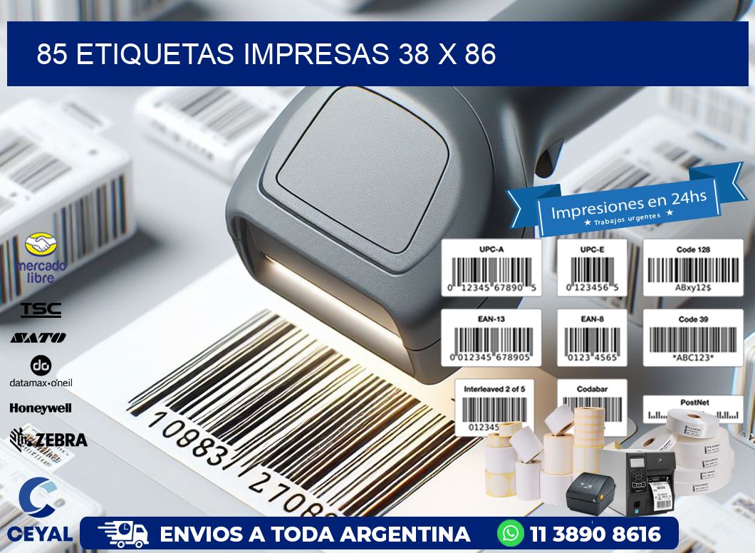 85 ETIQUETAS IMPRESAS 38 x 86