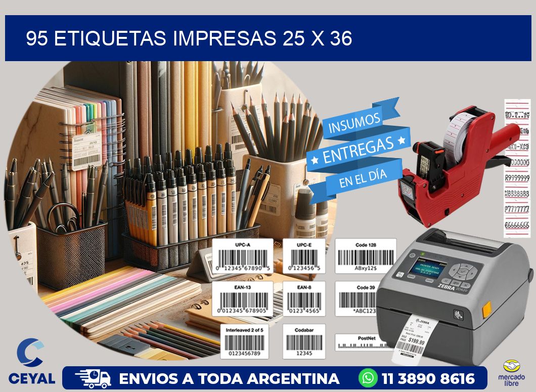 95 ETIQUETAS IMPRESAS 25 x 36