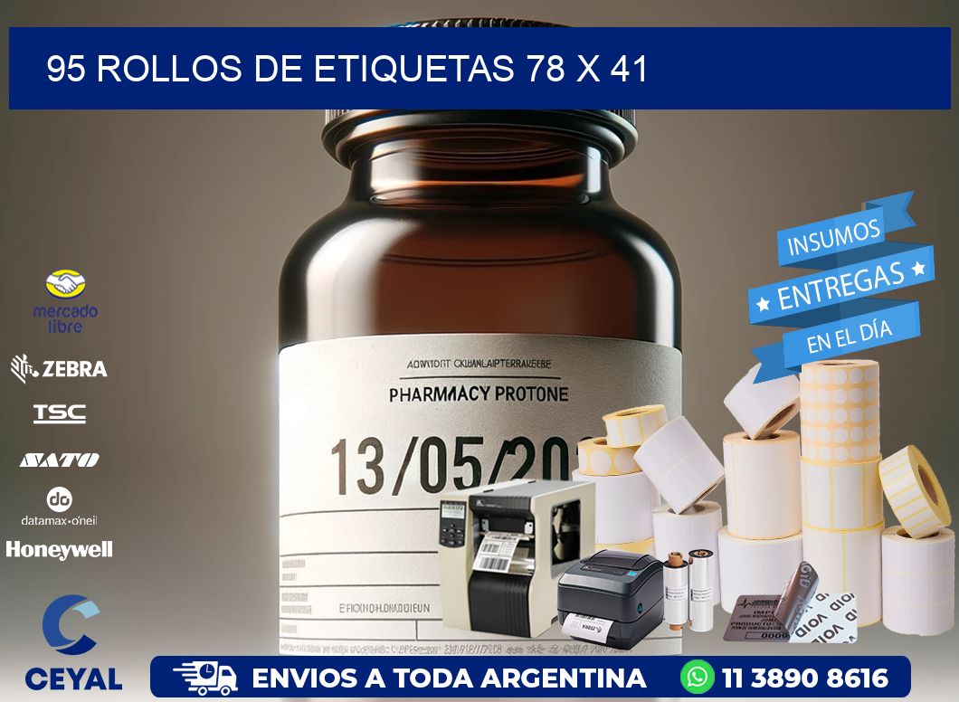 95 ROLLOS DE ETIQUETAS 78 x 41