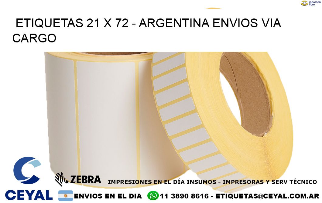 ETIQUETAS 21 x 72 - ARGENTINA ENVIOS VIA CARGO