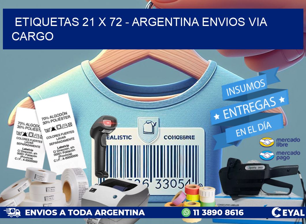 ETIQUETAS 21 x 72 – ARGENTINA ENVIOS VIA CARGO