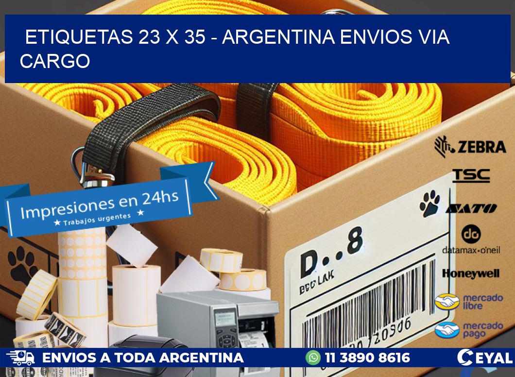 ETIQUETAS 23 x 35 - ARGENTINA ENVIOS VIA CARGO
