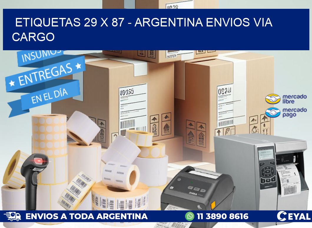 ETIQUETAS 29 x 87 – ARGENTINA ENVIOS VIA CARGO