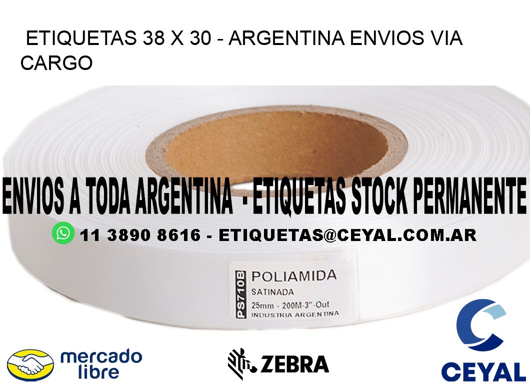 ETIQUETAS 38 x 30 - ARGENTINA ENVIOS VIA CARGO