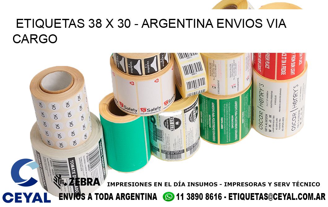 ETIQUETAS 38 x 30 - ARGENTINA ENVIOS VIA CARGO