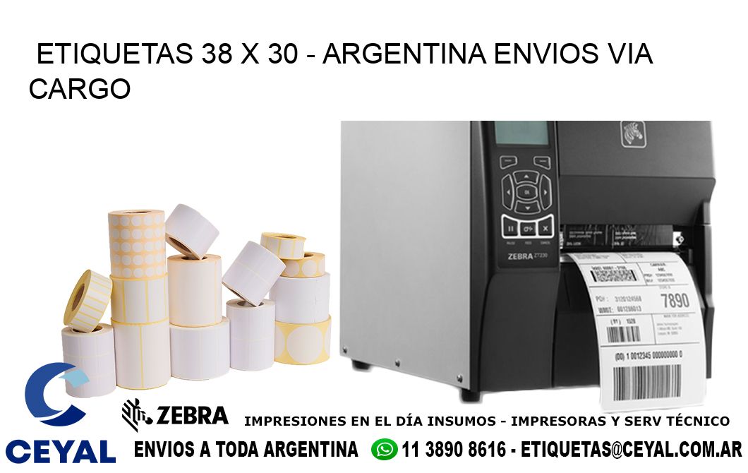 ETIQUETAS 38 x 30 - ARGENTINA ENVIOS VIA CARGO