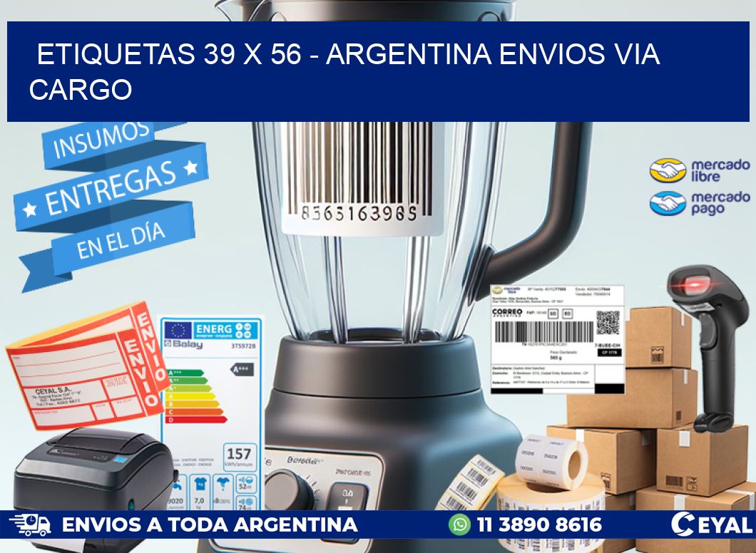 ETIQUETAS 39 x 56 - ARGENTINA ENVIOS VIA CARGO