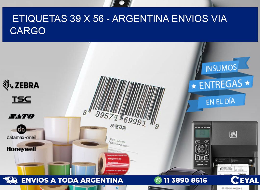 ETIQUETAS 39 x 56 - ARGENTINA ENVIOS VIA CARGO