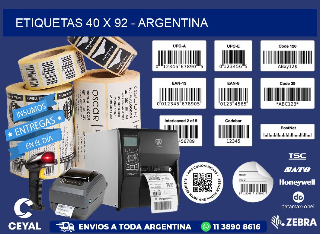 ETIQUETAS 40 x 92 - ARGENTINA